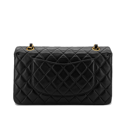 CHANEL VINTAGE CLASSIC FLAP MEDIUM CHAIN SHOULDER BAG BLACK LAMB SKIN 90287245 - PURPOSE