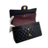 CHANEL VINTAGE CLASSIC FLAP MEDIUM CHAIN SHOULDER BAG BLACK LAMB SKIN 90287245 - PURPOSE