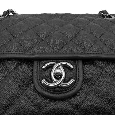 CHANEL FRENCH RIVIERA MATELASSE CHAIN SHOULDER BAG BLACK CAVIAR SKIN 90287247 - PURPOSE