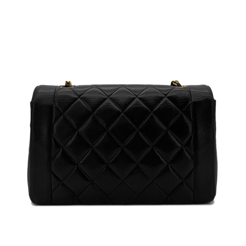 CHANEL VINTAGE DIANA MEDIUM CHAIN SHOULDER BAG BLACK LAMB SKIN 90287474 - PURPOSE