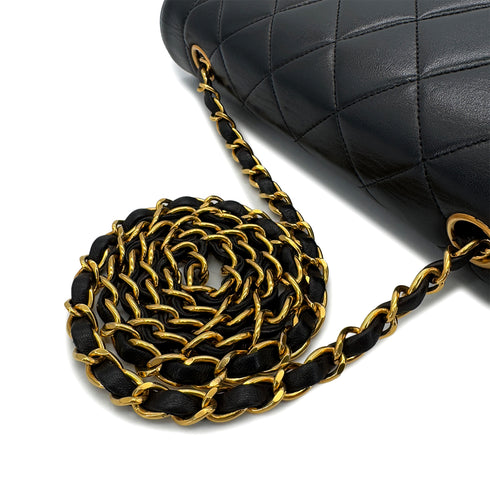 CHANEL VINTAGE DIANA MEDIUM CHAIN SHOULDER BAG BLACK LAMB SKIN 90287474 - PURPOSE