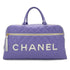 CHANEL VINTAGE MATELASSE LOGO BOSTON HAND BAG PURPLE WHITE LEATHER 90287478 - PURPOSE