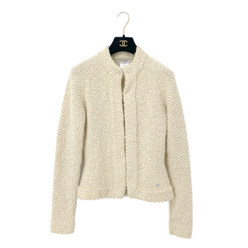 CHANEL TWEED KNIT CARDIGAN ECRU ALPACA 36 03A RTW 90287480 - PURPOSE