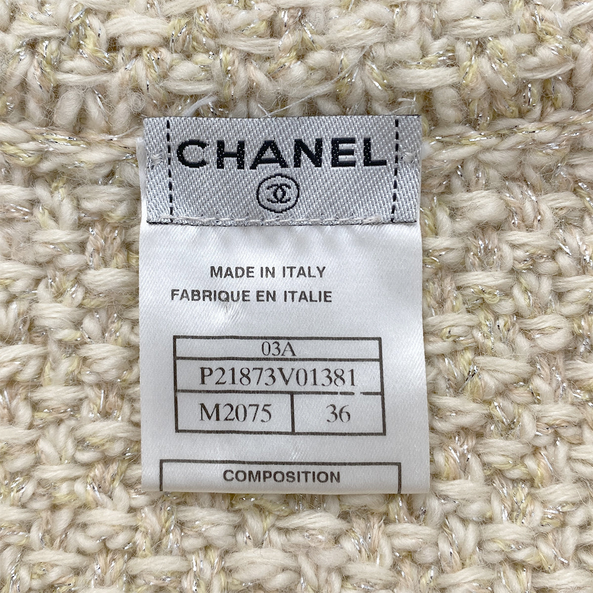 CHANEL TWEED KNIT CARDIGAN ECRU ALPACA 36 03A RTW 90287480
