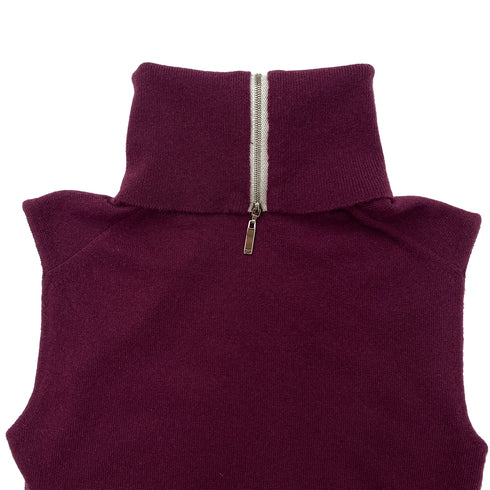 CHANEL SLEEVELESS KNIT TOPS PURPLE SILVER CASHMERE 36 02A RTW 90287482