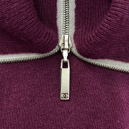 CHANEL SLEEVELESS KNIT TOPS PURPLE SILVER CASHMERE 36 02A RTW 90287482