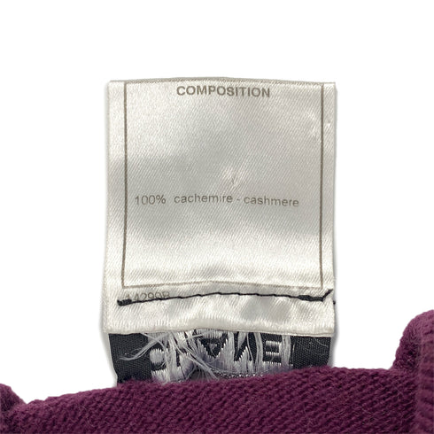 CHANEL SLEEVELESS KNIT TOPS PURPLE SILVER CASHMERE 36 02A RTW 90287482