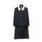 CHANEL VINTAGE FOUR POCKET BICOLOR JACKET PLEATED SKIRT SET BLACK 40 RTW 90287485 - PURPOSE
