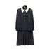 CHANEL VINTAGE FOUR POCKET BICOLOR JACKET PLEATED SKIRT SET BLACK 40 RTW 90287485 - PURPOSE
