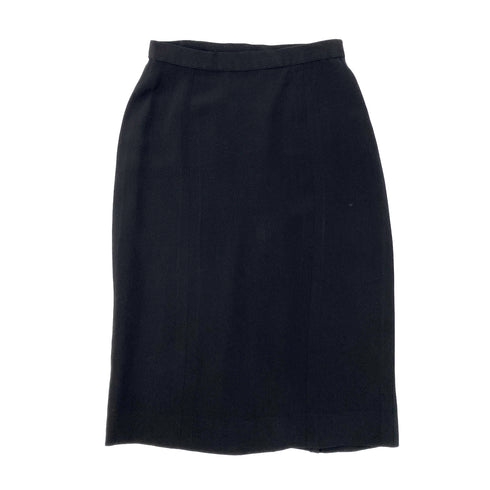 CHANEL VINTAGE FOUR POCKET BICOLOR JACKET PLEATED SKIRT SET BLACK 40 RTW 90287485 - PURPOSE