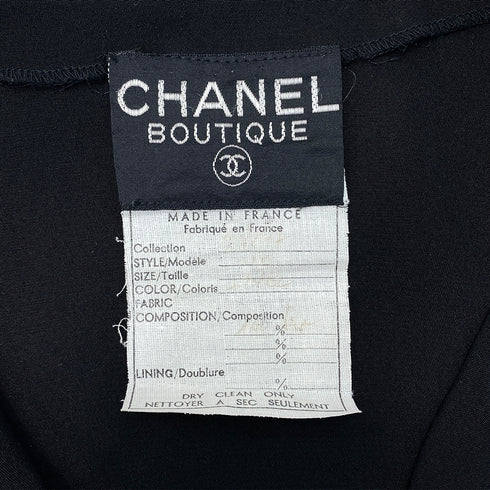 CHANEL VINTAGE FOUR POCKET BICOLOR JACKET PLEATED SKIRT SET BLACK 40 RTW 90287485 - PURPOSE