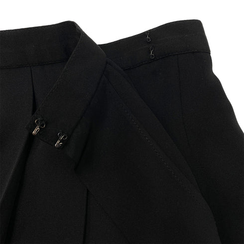 CHANEL VINTAGE FOUR POCKET BICOLOR JACKET PLEATED SKIRT SET BLACK 40 RTW 90287485 - PURPOSE