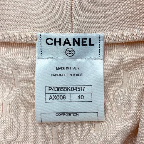 CHANEL COCO FAUX PEARL BUTTON CARDIGAN PINK RAYON 40 P43 RTW 90287724