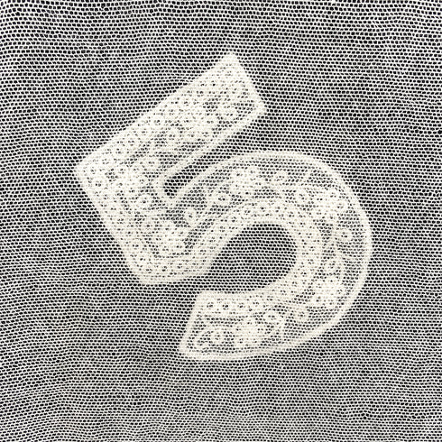 CHANEL SLEEVELESS MESH TOPS COCOMARK NO5 LACE ECRU BLACK COTTON 38 04P RTW 90287810