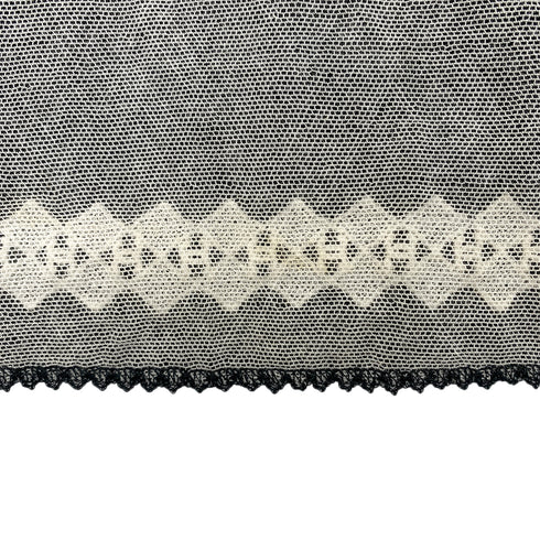 CHANEL SLEEVELESS MESH TOPS COCOMARK NO5 LACE ECRU BLACK COTTON 38 04P RTW 90287810