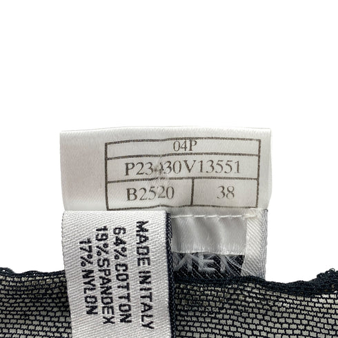 CHANEL SLEEVELESS MESH TOPS COCOMARK NO5 LACE ECRU BLACK COTTON 38 04P RTW 90287810