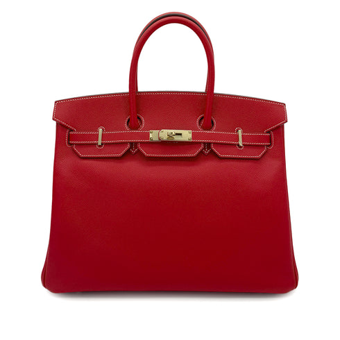 HERMES CANDY BIRKIN 35 ROUGE CASAQUE BLUE THALASSA EPSOM HAND BAG □P GHW 90287875 - PURPOSE