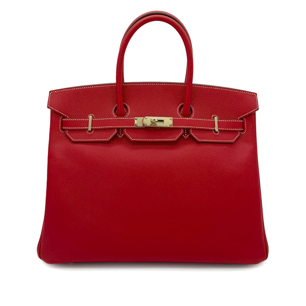 HERMES CANDY BIRKIN 35 ROUGE CASAQUE BLUE THALASSA EPSOM HAND BAG □P GHW 90287875 - PURPOSE