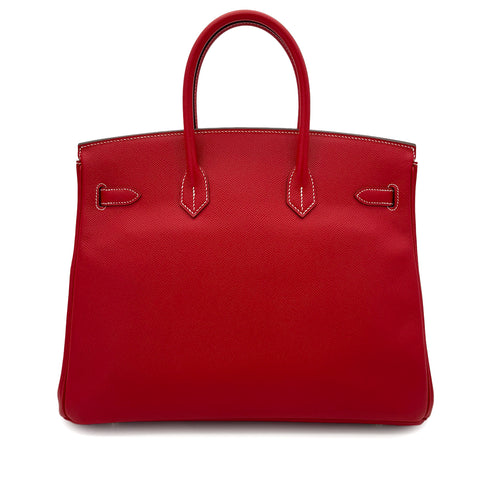 HERMES CANDY BIRKIN 35 ROUGE CASAQUE BLUE THALASSA EPSOM HAND BAG □P GHW 90287875 - PURPOSE