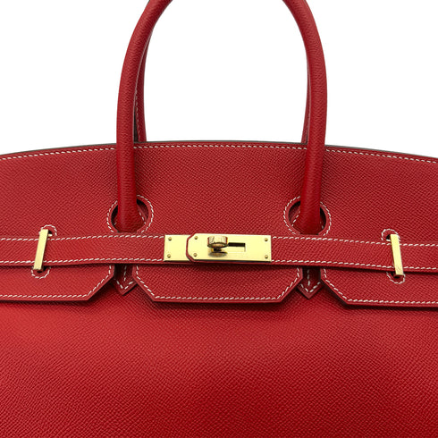 HERMES CANDY BIRKIN 35 ROUGE CASAQUE BLUE THALASSA EPSOM HAND BAG □P GHW 90287875 - PURPOSE