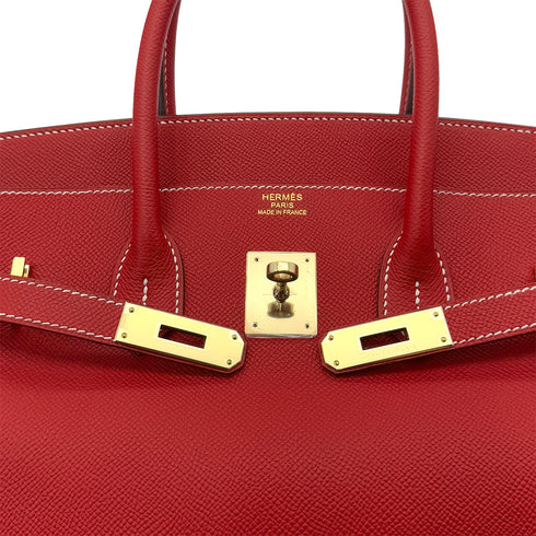 HERMES CANDY BIRKIN 35 ROUGE CASAQUE BLUE THALASSA EPSOM HAND BAG □P GHW 90287875 - PURPOSE