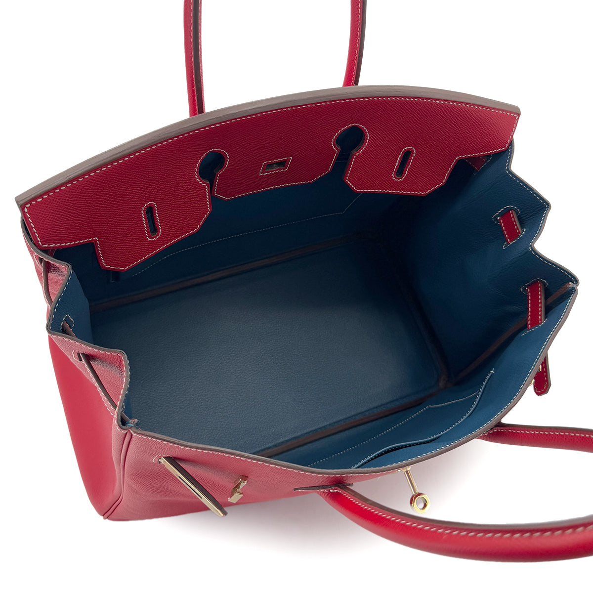 HERMES CANDY BIRKIN 35 ROUGE CASAQUE BLUE THALASSA EPSOM HAND BAG □P GHW 90287875