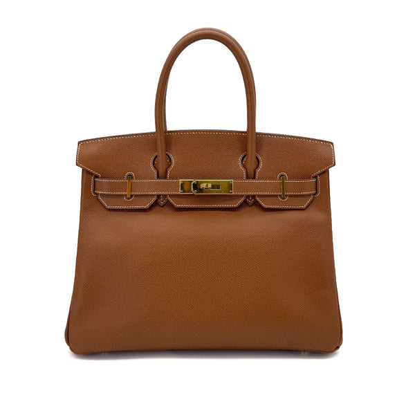 HERMES BIRKIN 30 GOLD EPSOM HAND BAG □G GHW 90287876 - PURPOSE