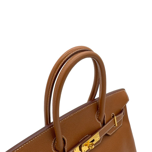 HERMES BIRKIN 30 GOLD EPSOM HAND BAG □G GHW 90287876 - PURPOSE