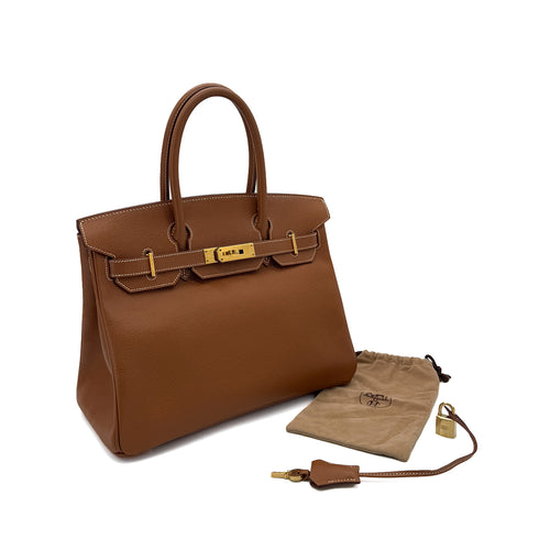 HERMES BIRKIN 30 GOLD EPSOM HAND BAG □G GHW 90287876 - PURPOSE