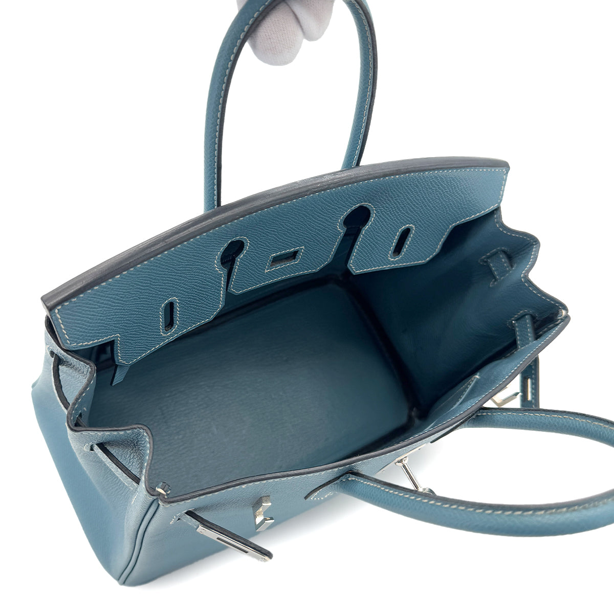 HERMES BIRKIN 25 BLUE JEAN EPSOM HAND BAG ▢M SHW HERMES BIRKIN 25 BLUE JEAN EPSOM HAND BAG ▢M SHW 90287878