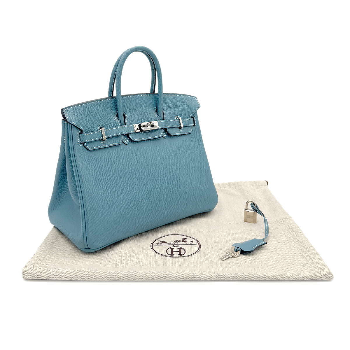 HERMES BIRKIN 25 BLUE JEAN EPSOM HAND BAG ▢M SHW HERMES BIRKIN 25 BLUE JEAN EPSOM HAND BAG ▢M SHW 90287878