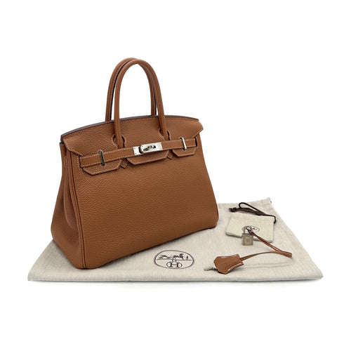 HERMES BIRKIN 30 GOLD TOGO HAND BAG □N SHW 90287879 - PURPOSE