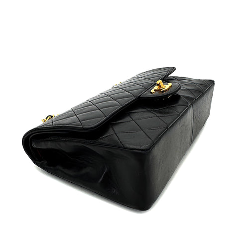CHANEL VINTAGE CLASSIC FLAP MEDIUM CHAIN SHOULDER BAG BLACK LAMB SKIN 90287882 - PURPOSE
