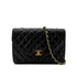 CHANEL VINTAGE MATELASSE HALF MOON CHAIN SHOULDER BAG BLACK LAMB SKIN 90287883 - PURPOSE
