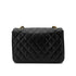 CHANEL VINTAGE MATELASSE HALF MOON CHAIN SHOULDER BAG BLACK LAMB SKIN 90287883 - PURPOSE