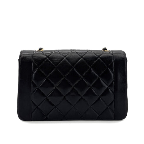 CHANEL VINTAGE DIANA MEDIUM CHAIN SHOULDER BAG BLACK LAMB SKIN 90287885 - PURPOSE