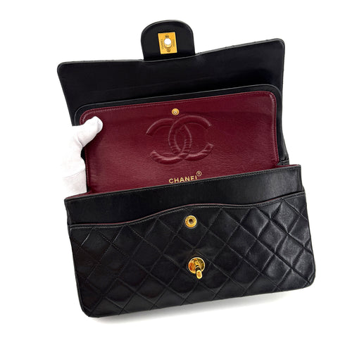 CHANEL VINTAGE CLASSIC FLAP MEDIUM CHAIN SHOULDER BAG BLACK LAMB SKIN 90287886 - PURPOSE