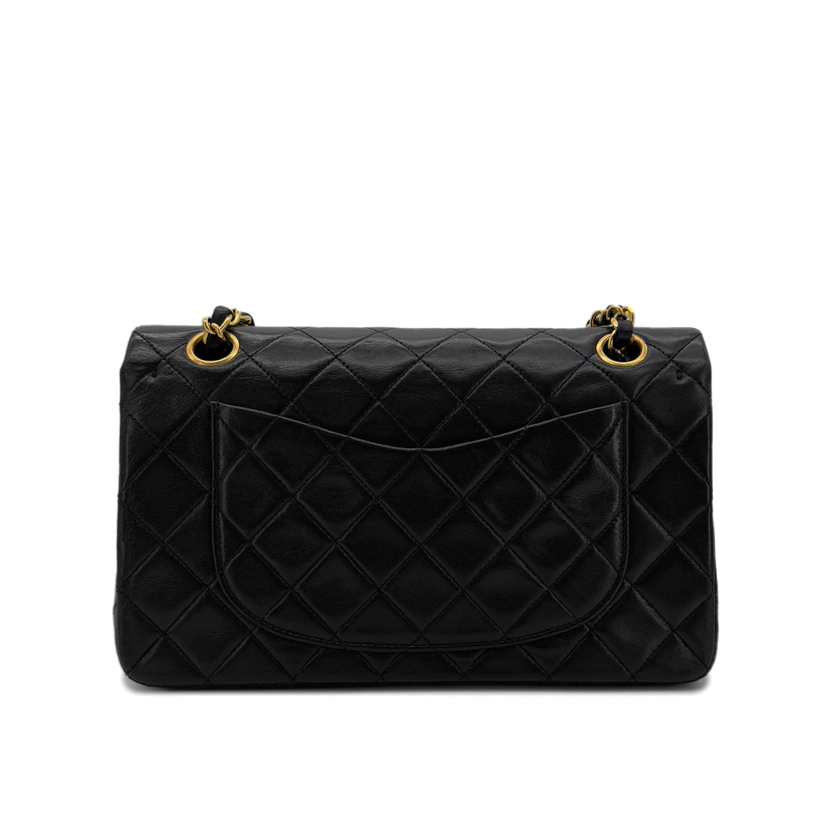 CHANEL VINTAGE CLASSIC FLAP SMALL CHAIN SHOULDER BAG BLACK LAMB SKIN 90287887