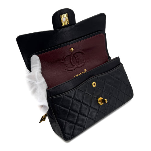 CHANEL VINTAGE CLASSIC FLAP SMALL CHAIN SHOULDER BAG BLACK LAMB SKIN 90287887 - PURPOSE
