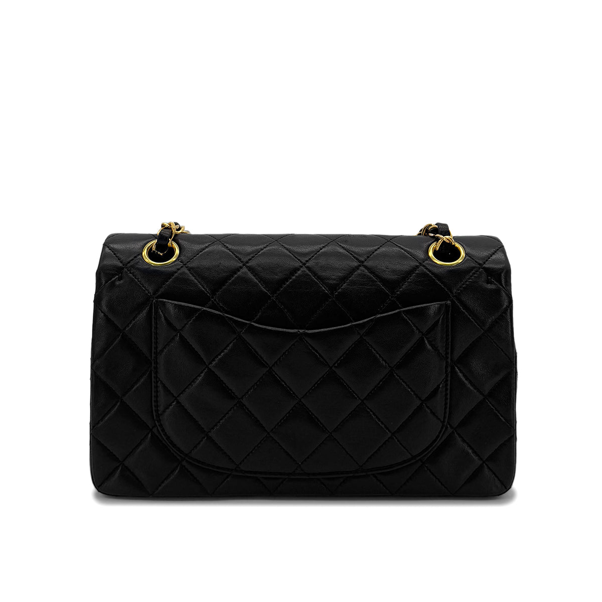 CHANEL VINTAGE CLASSIC FLAP SMALL CHAIN SHOULDER BAG BLACK LAMB SKIN 90287888