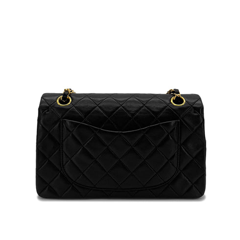 CHANEL VINTAGE CLASSIC FLAP SMALL CHAIN SHOULDER BAG BLACK LAMB SKIN 90287888 - PURPOSE