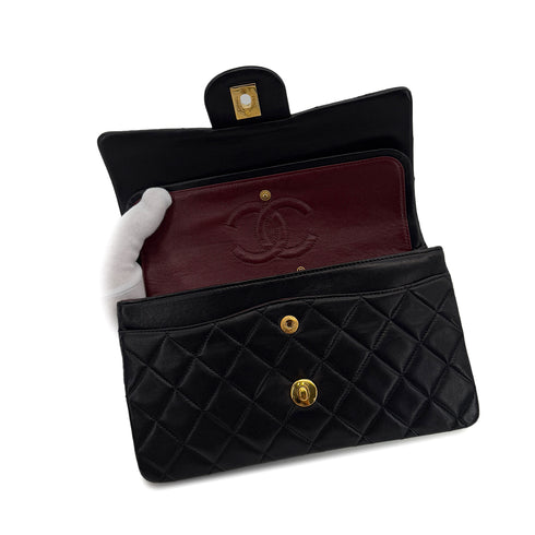 CHANEL VINTAGE CLASSIC FLAP SMALL CHAIN SHOULDER BAG BLACK LAMB SKIN 90287888 - PURPOSE