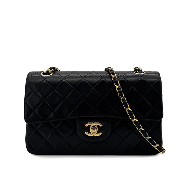 CHANEL VINTAGE CLASSIC FLAP SMALL CHAIN SHOULDER BAG BLACK LAMB SKIN 90287889 - PURPOSE