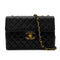 CHANEL VINTAGE JUMBO MATELASSE 30 CHAIN SHOULDER BAG BLACK LAMB SKIN 90287890 - PURPOSE