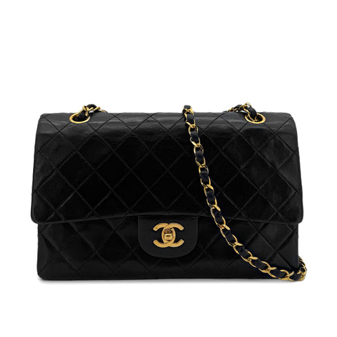 CHANEL VINTAGE CLASSIC FLAP MEDIUM CHAIN SHOULDER BAG BLACK LAMB SKIN 90287891 - PURPOSE