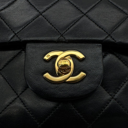 CHANEL VINTAGE CLASSIC FLAP MEDIUM CHAIN SHOULDER BAG BLACK LAMB SKIN 90287891 - PURPOSE
