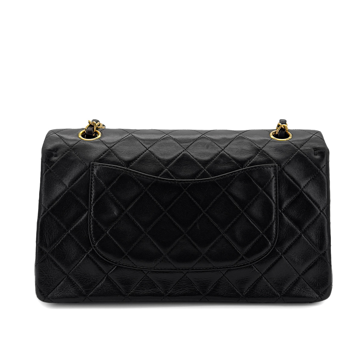 CHANEL VINTAGE CLASSIC FLAP MEDIUM CHAIN SHOULDER BAG BLACK LAMB SKIN 90287893