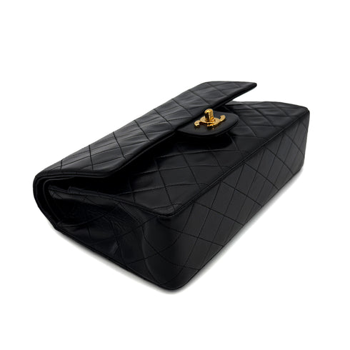 CHANEL VINTAGE CLASSIC FLAP MEDIUM CHAIN SHOULDER BAG BLACK LAMB SKIN 90287893 - PURPOSE