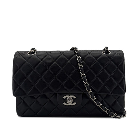 CHANEL VINTAGE CLASSIC FLAP MEDIUM CHAIN SHOULDER BAG BLACK LAMB SKIN 90287894 - PURPOSE