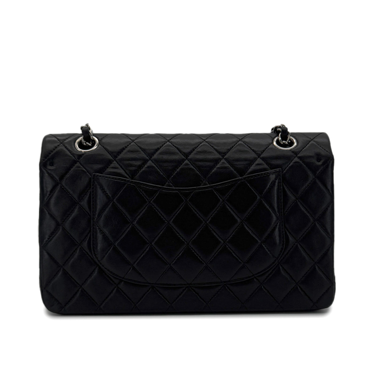 CHANEL VINTAGE CLASSIC FLAP MEDIUM CHAIN SHOULDER BAG BLACK LAMB SKIN 90287894